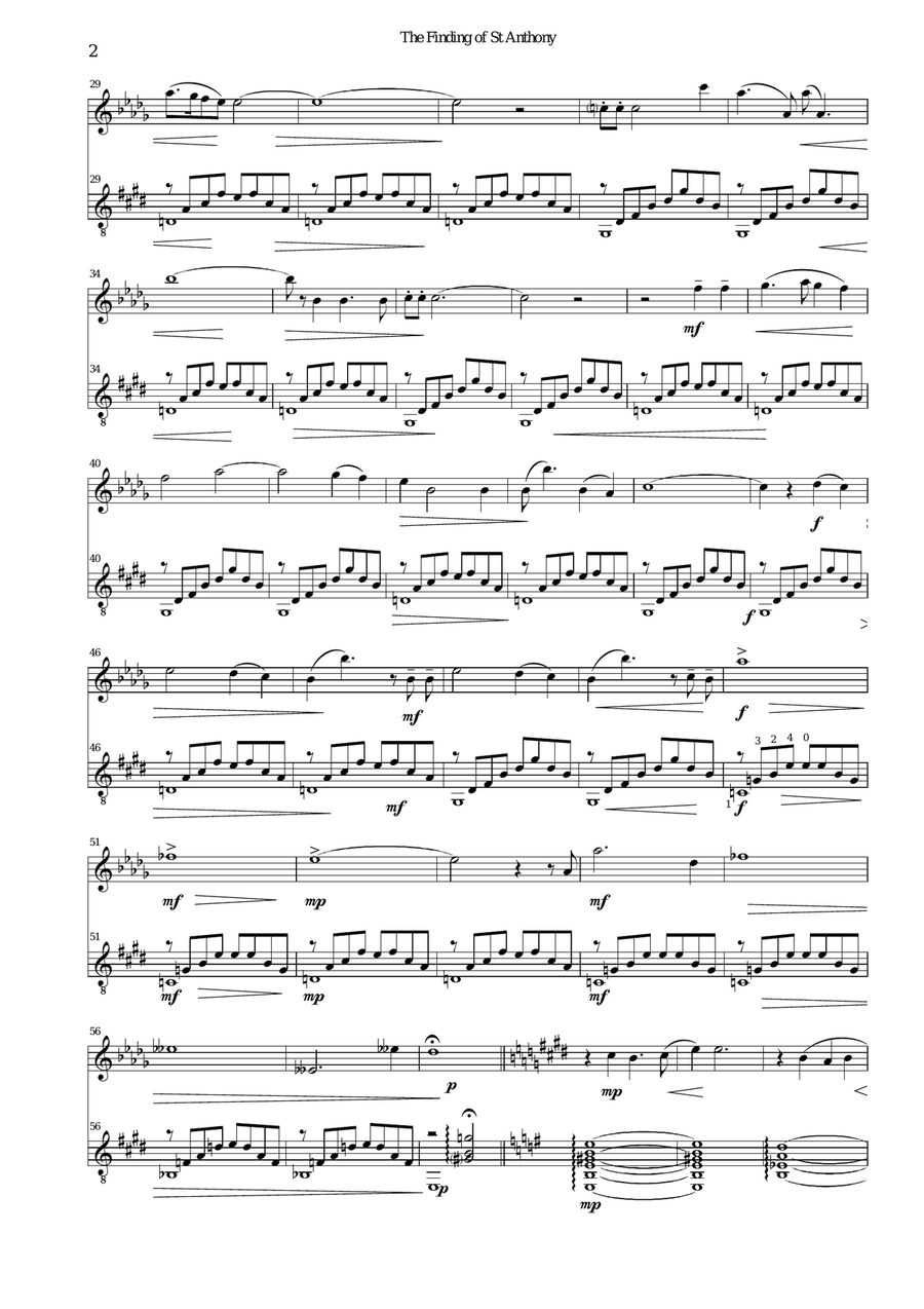 The finding of St Anthony for saxophone and guitar Alto Saxophone scores gallery preview page 2
