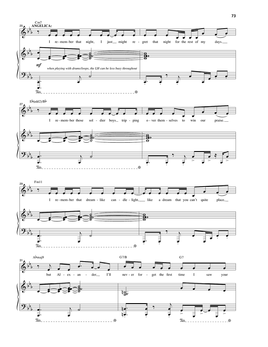 Satisfied (from Hamilton) Piano, Vocal scores gallery preview page 3