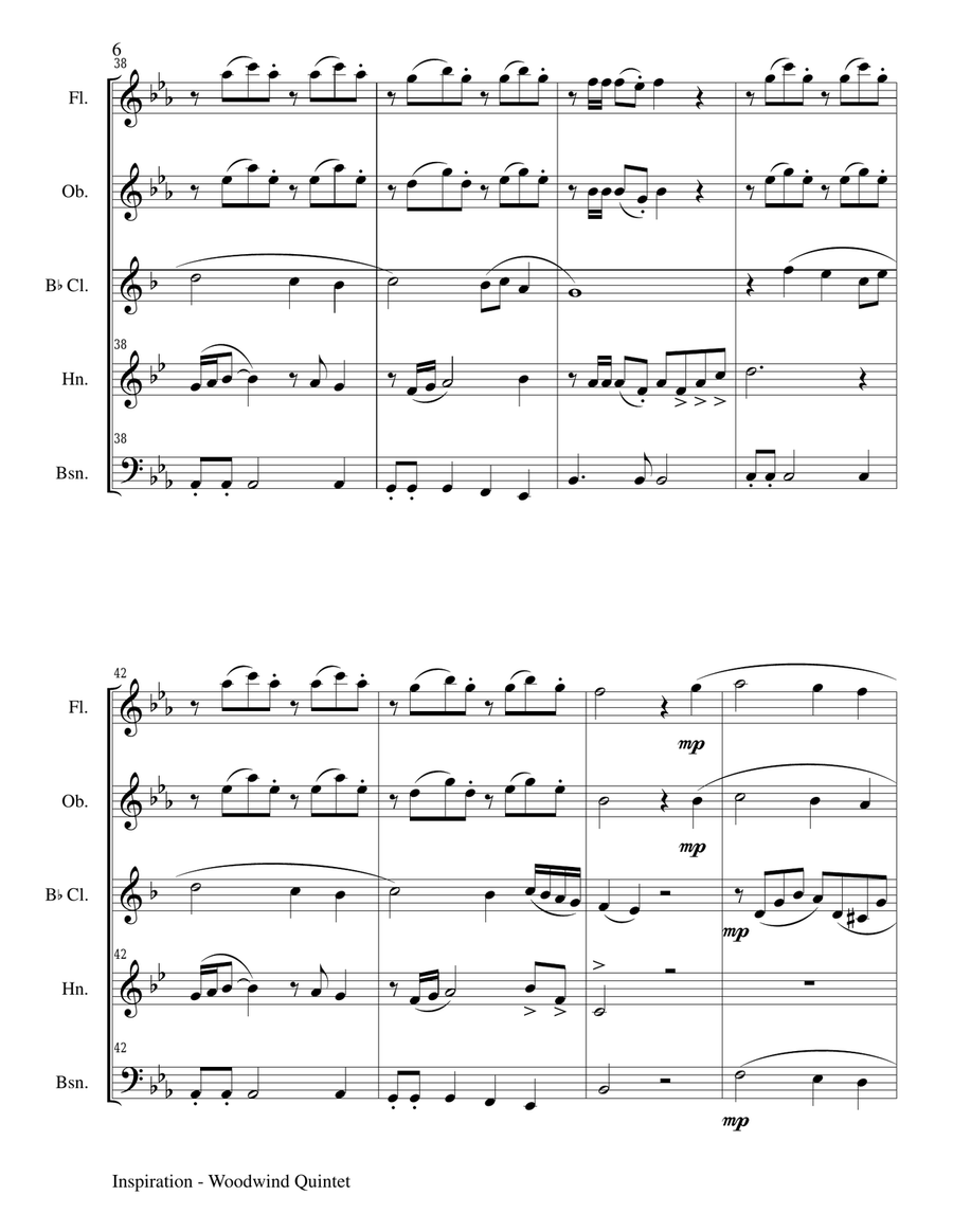 INSPIRATION (Woodwind Quintet Score and Parts) Woodwind Quintet scores gallery preview page 6