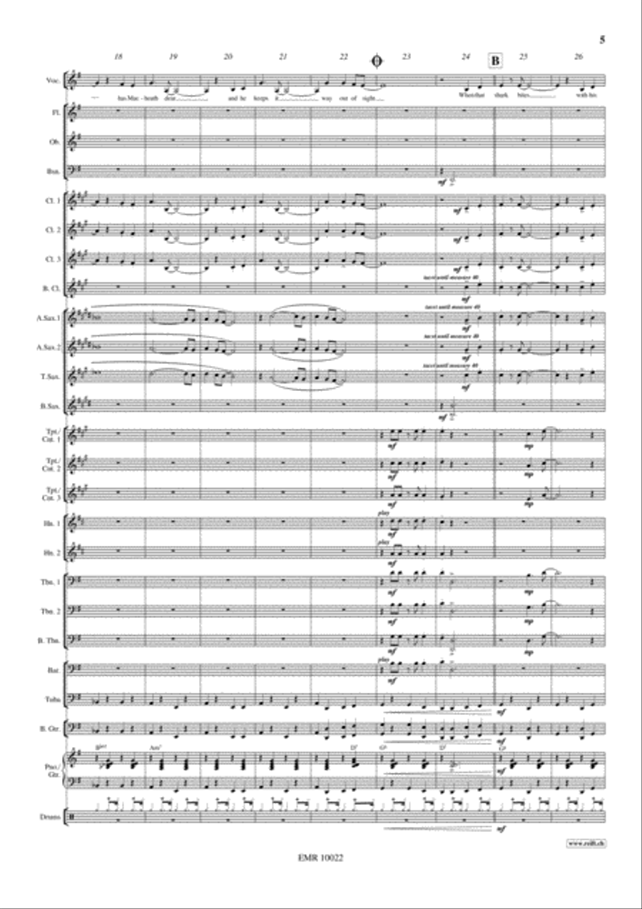 Mack The Knife Concert Band scores gallery preview page 6