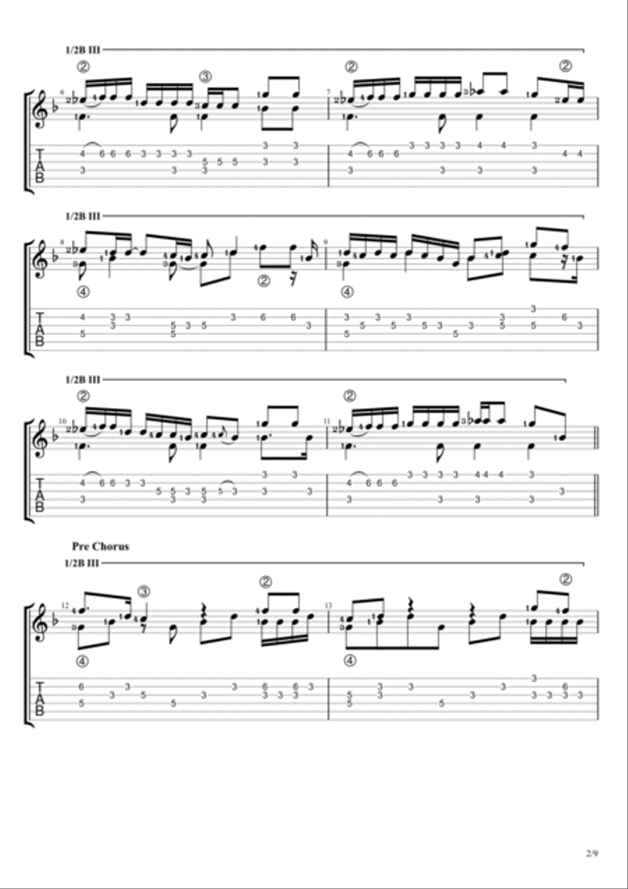 Tomboy Guitar Tablature scores gallery preview page 2