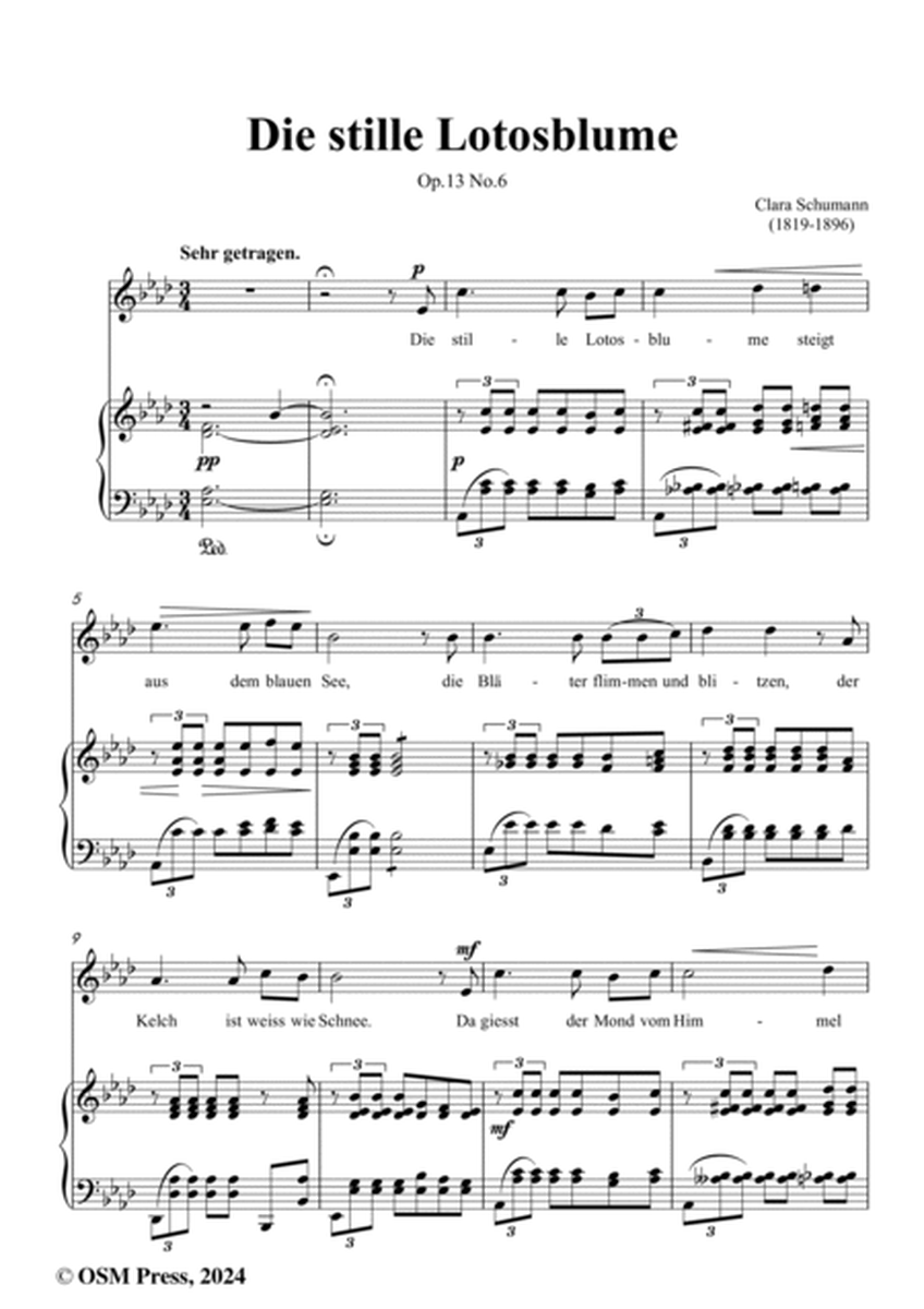Clara Schumann-Die stille Lotosblume,Op.13 No.6,in A flat Major