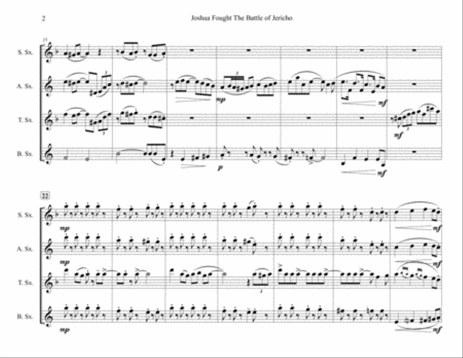 Joshua Fit The Battle Of Jericho Woodwind Quartet scores gallery preview page 2
