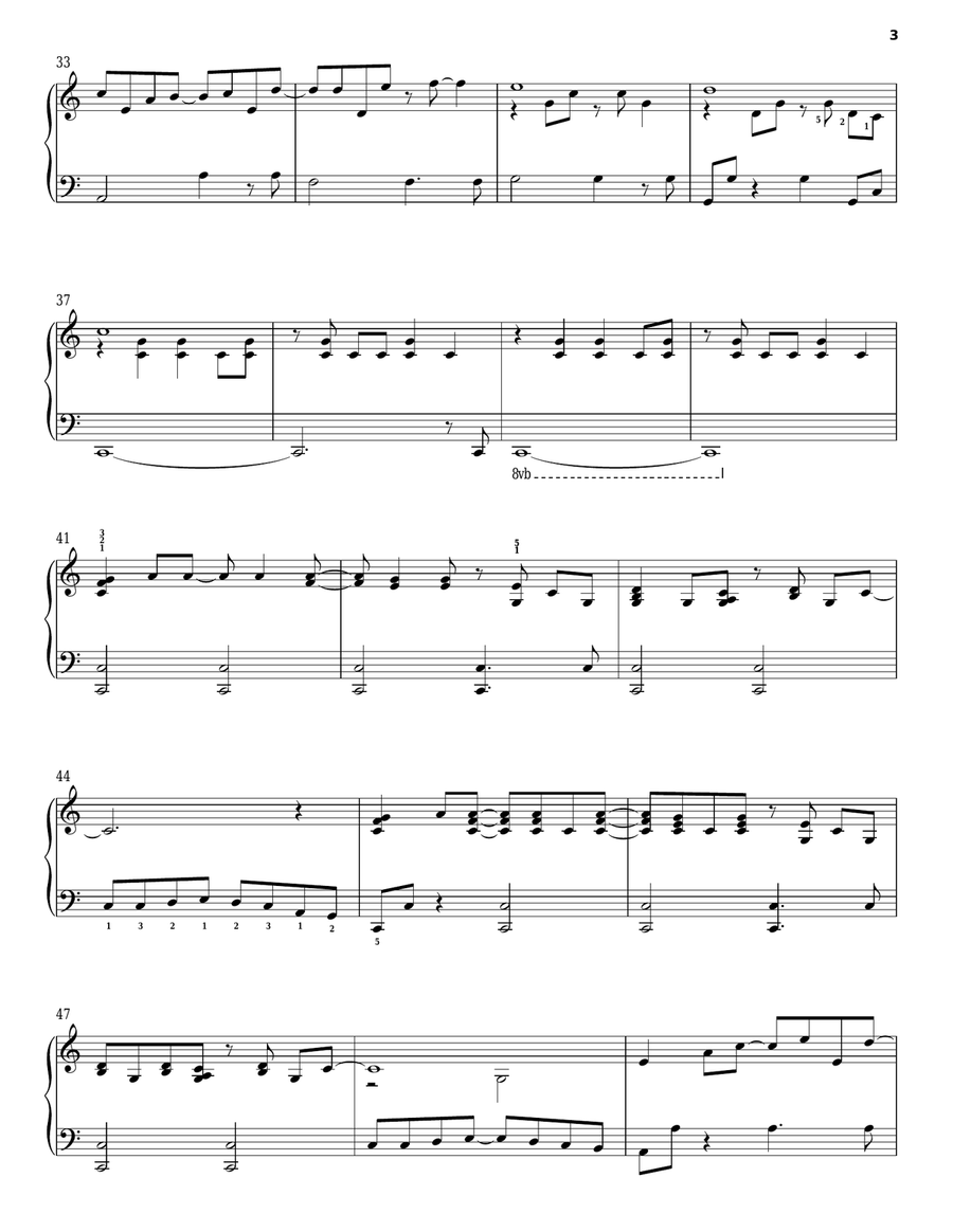 Can't Help Falling In Love Piano Solo scores gallery preview page 3