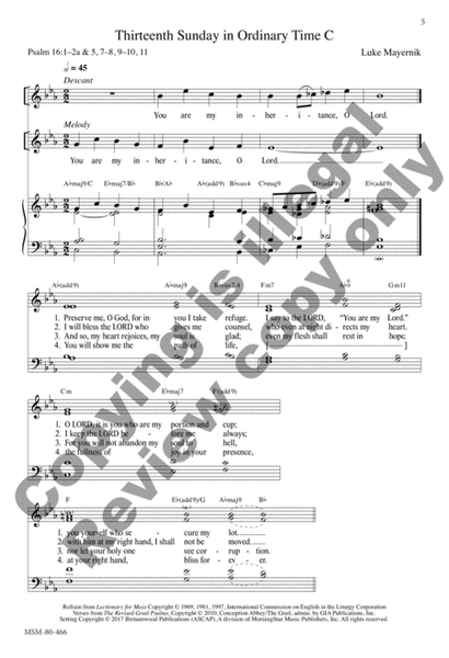 The Five Graces Psalter: Responsorial Psalms for Ordinary Time II (Choral Edition)