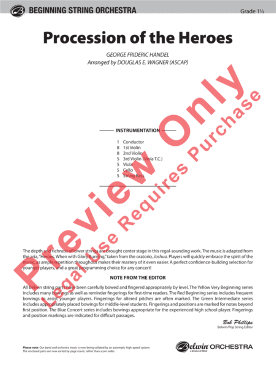 Procession of the Heroes String Orchestra scores gallery preview page 2