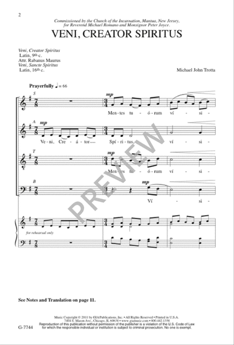 Veni, Creator Spiritus Veni, Creator Spiritus 4-Part scores gallery preview page 2