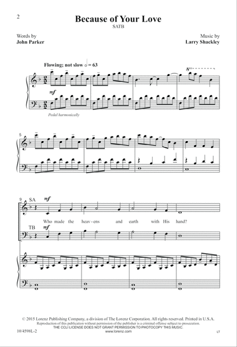 Because of Your Love 4-Part scores gallery preview page 3