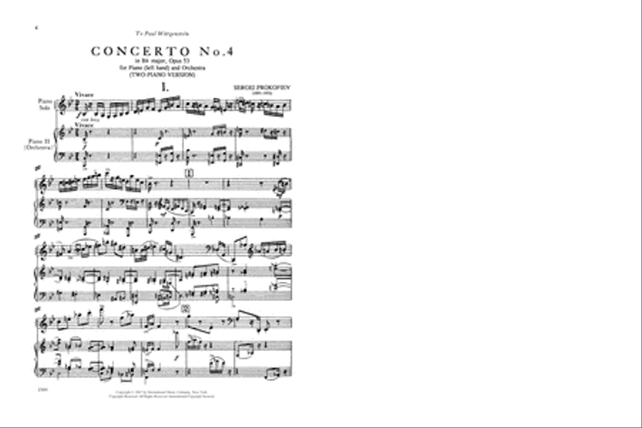 Concerto No. 4 For The Left Hand, Opus 53 Piano Solo scores gallery preview page 2