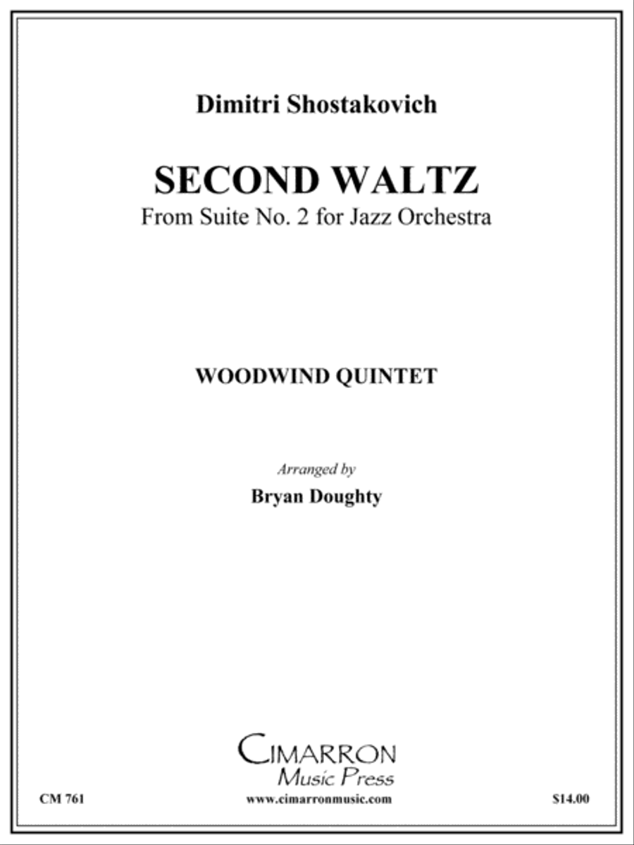 Second Waltz from Jazz Suite No. 2 Woodwind Quintet scores gallery preview page 1