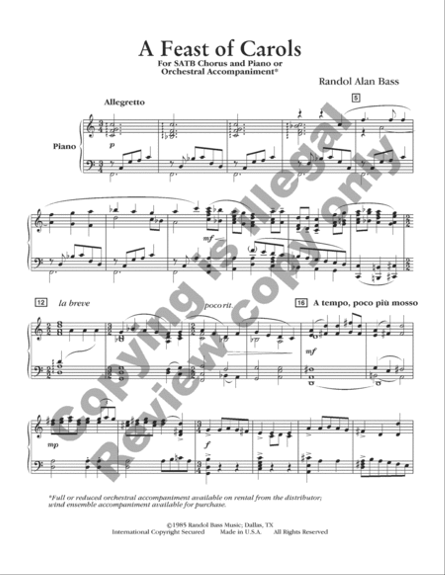 A Feast of Carols (Choral Score) 4-Part scores gallery preview page 2