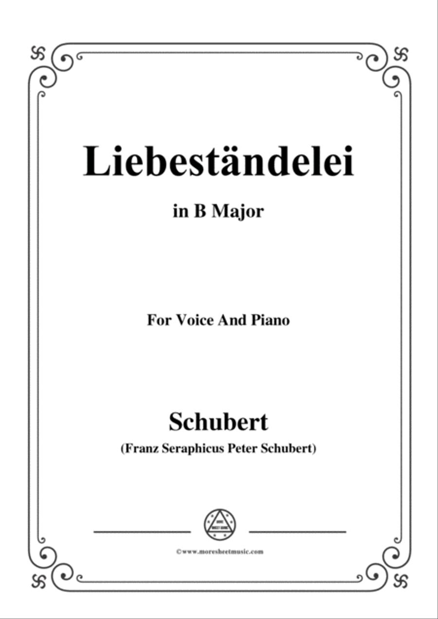 Schubert-Liebeständelei,in B Major,for Voice&Piano Voice scores gallery preview page 1