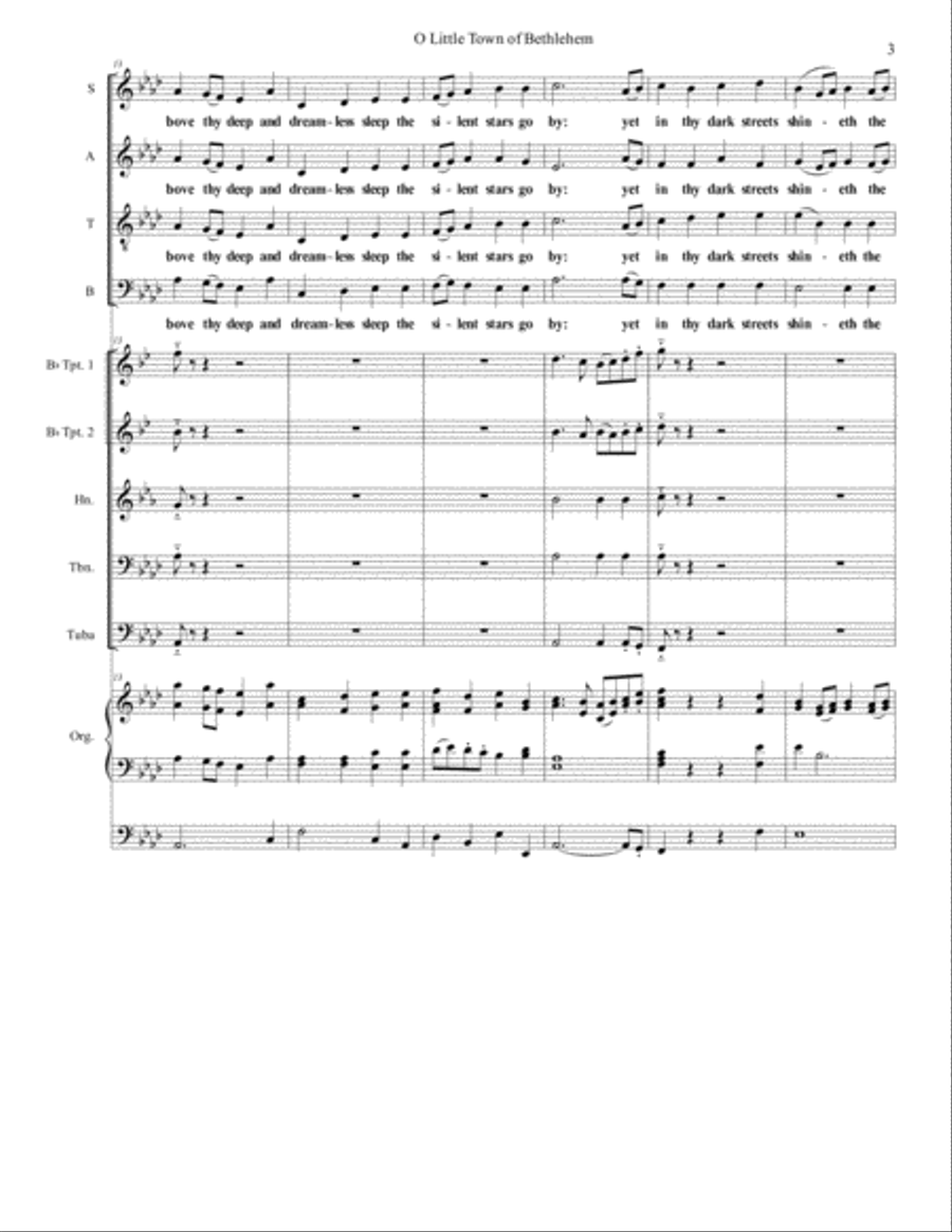 O Little Town of Bethlehem 4-Part scores gallery preview page 3