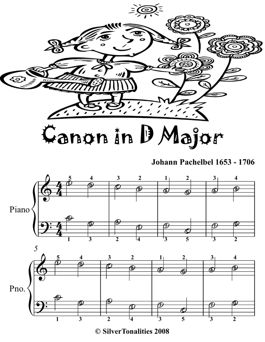 Canon in D Major Easiest Piano Sheet Music 2nd Edition Easy Piano scores gallery preview page 2