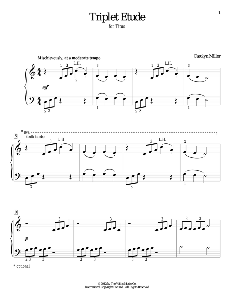 Triplet Etude Piano Method scores gallery preview page 1