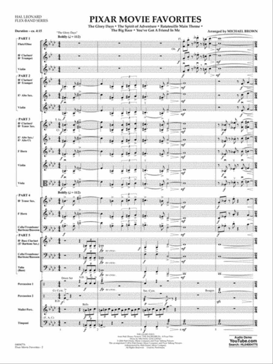 Pixar Movie Favorites Concert Band scores gallery preview page 3