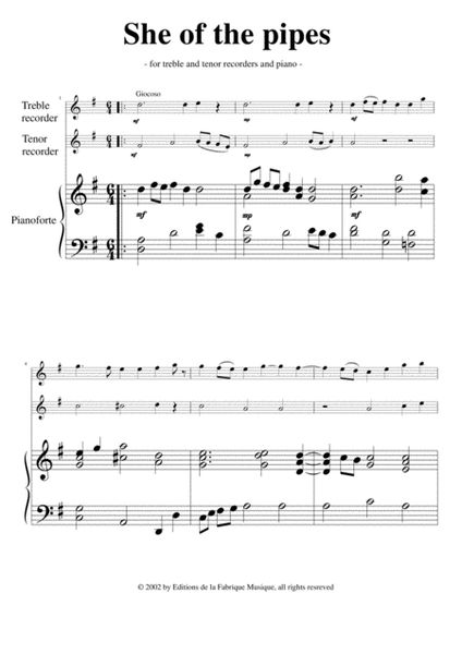 David Warin Solomons: She of the Pipes for alto (treble) recorder, tenor recorder and piano