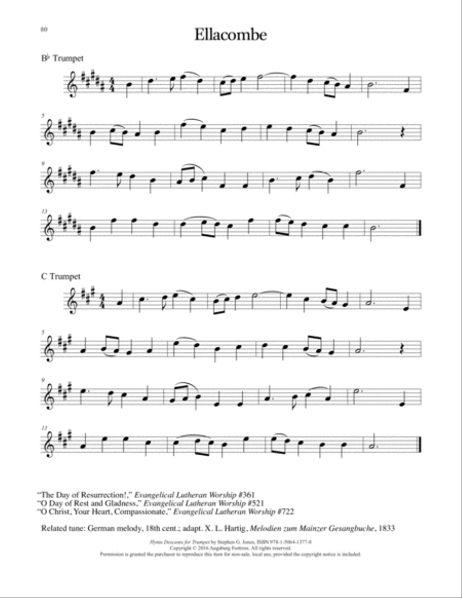 Hymn Descants for Trumpet C Trumpet scores gallery preview page 81