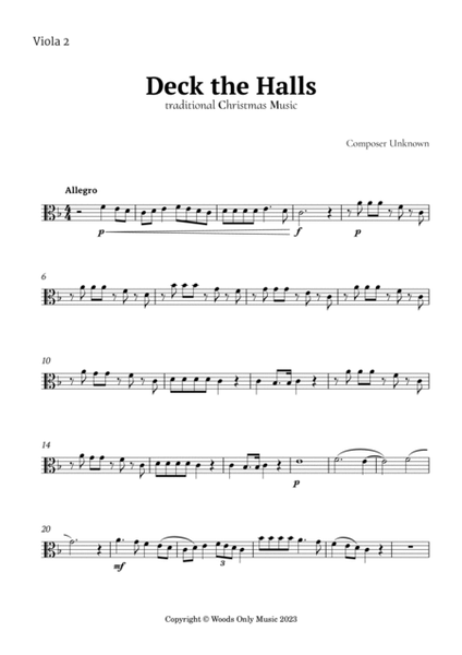 Deck the Halls by Oliphant for Viola Quintet image number null
