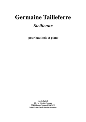 Book cover for Germaine Tailleferre: Sicilienne for oboe and piano
