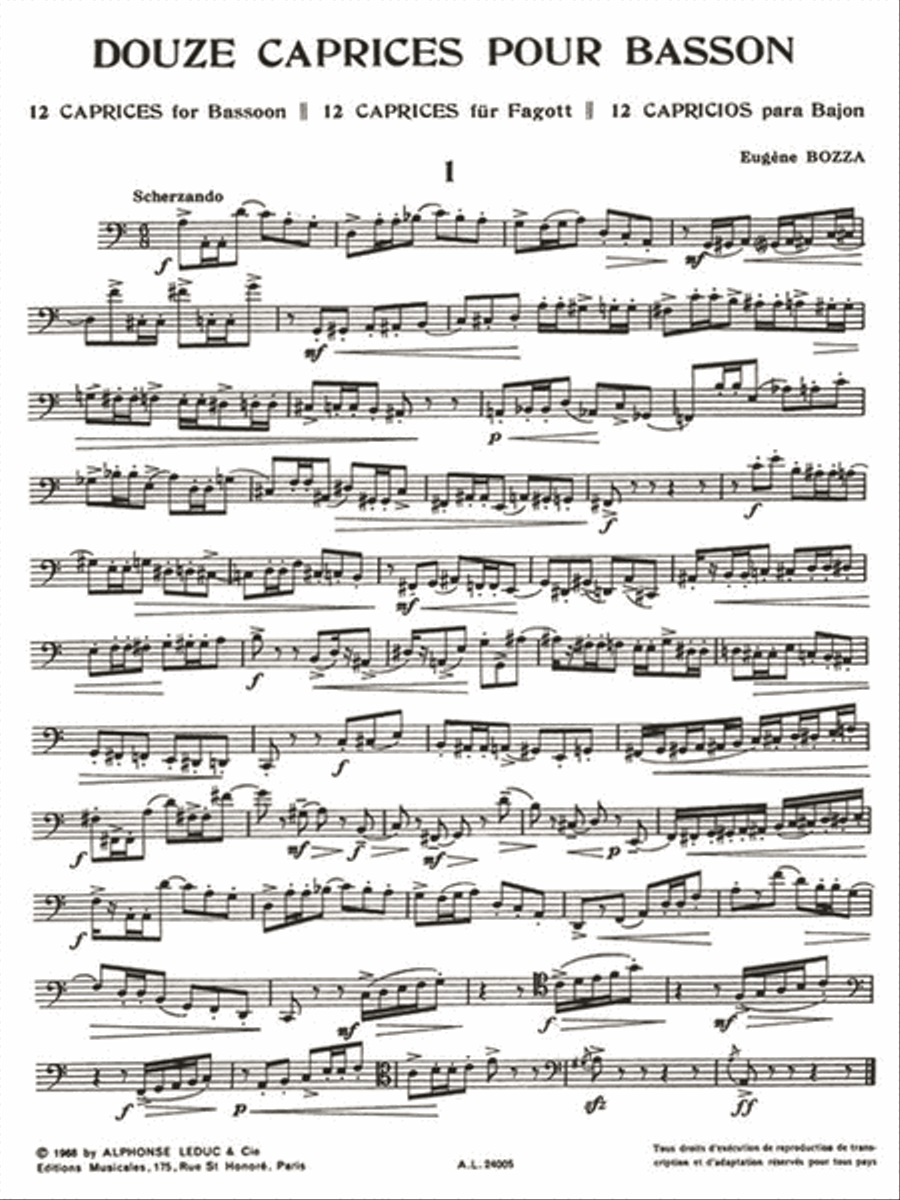 12 Caprices for Bassoon Sheet Music