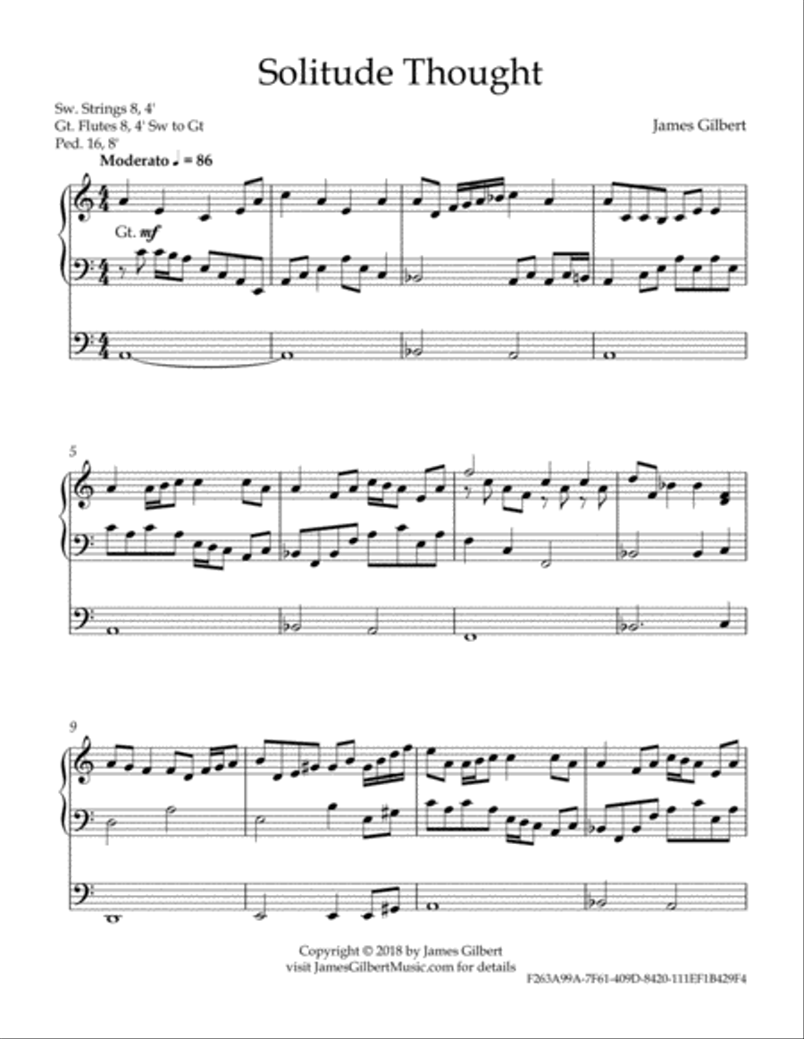Solitude Thought Organ Solo scores gallery preview page 2