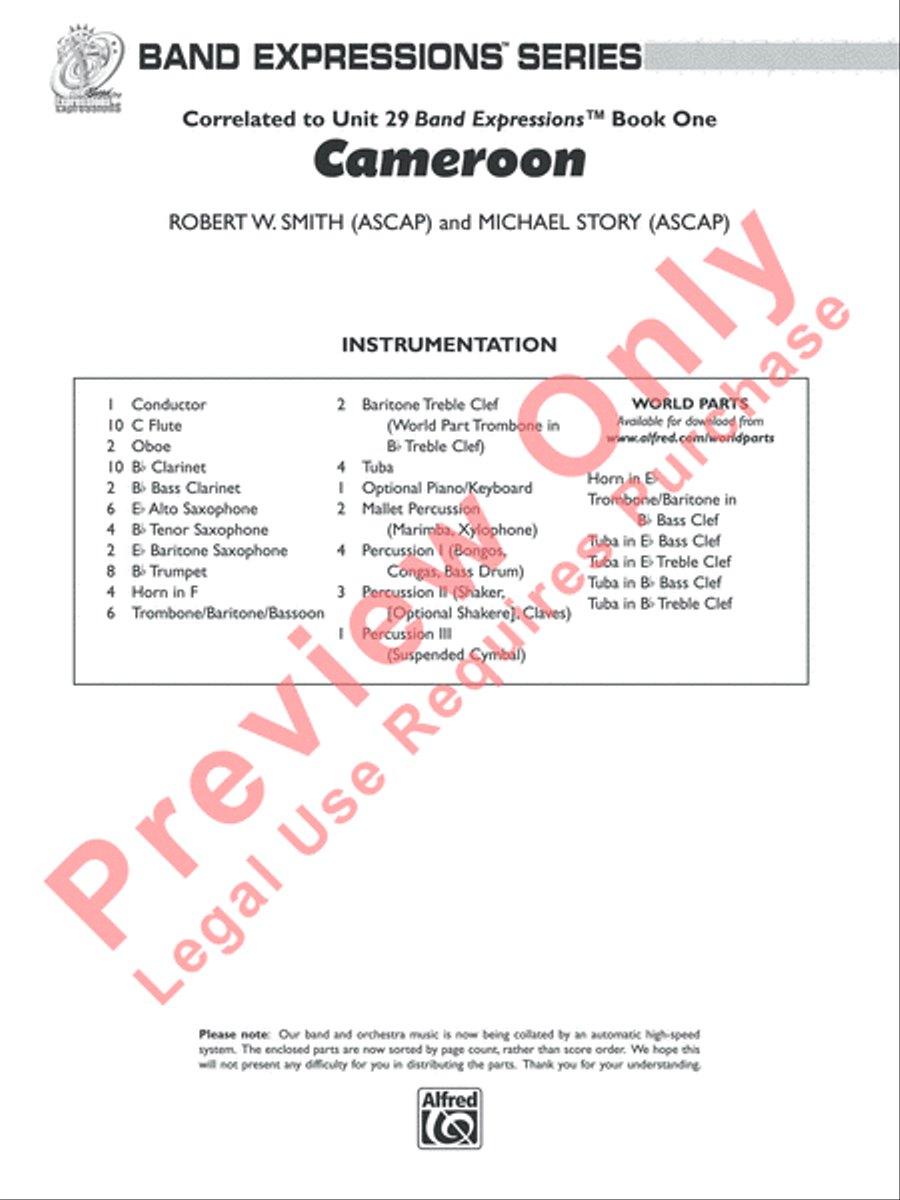 Cameroon Concert Band scores gallery preview page 2