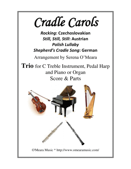 Cradle Carols, Trio for C Instrument, Pedal Harp and Piano or Organ image number null