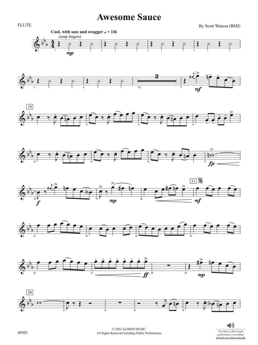 Awesome Sauce: Flute Concert Band scores gallery preview page 1