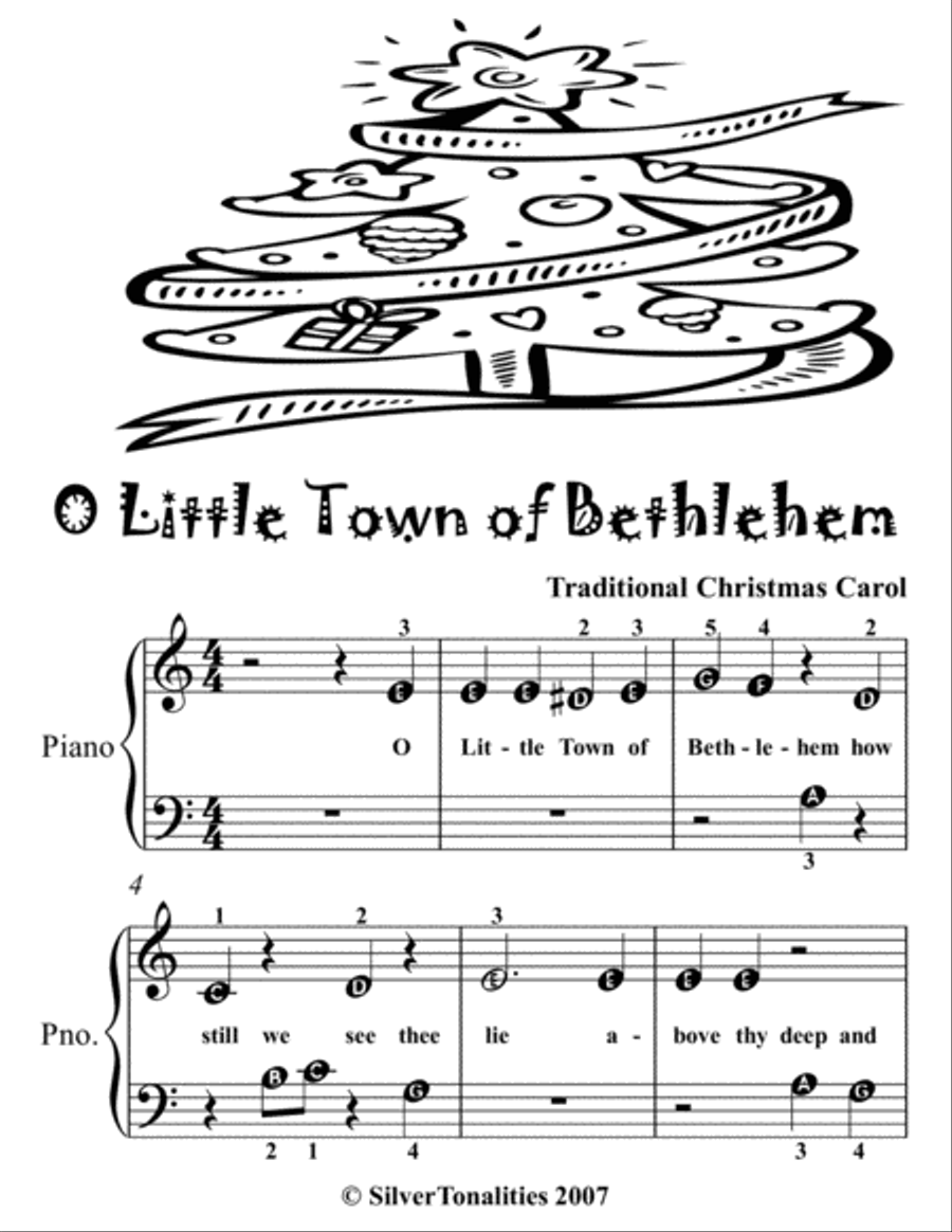O Little Town of Bethlehem Beginner Piano Sheet Music 2nd Edition O Little Town of Bethlehem Beginner Piano Sheet Music 2nd Edition Easy Piano scores gallery preview page 2