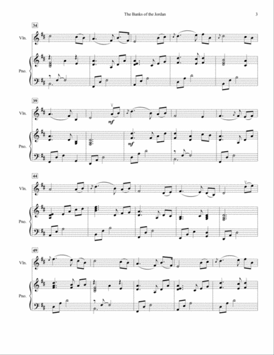 The Banks of the Jordan, for Violin and Piano Violin Solo scores gallery preview page 4