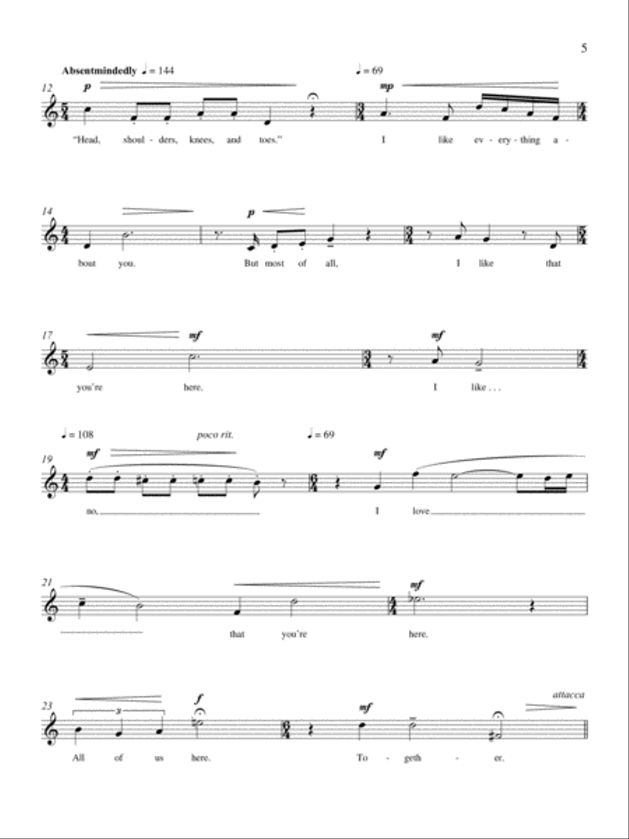 Sentiment: Monodrama for Soprano Solo unaccompanied on texts by Caitlin Vincent A Cappella scores gallery preview page 5