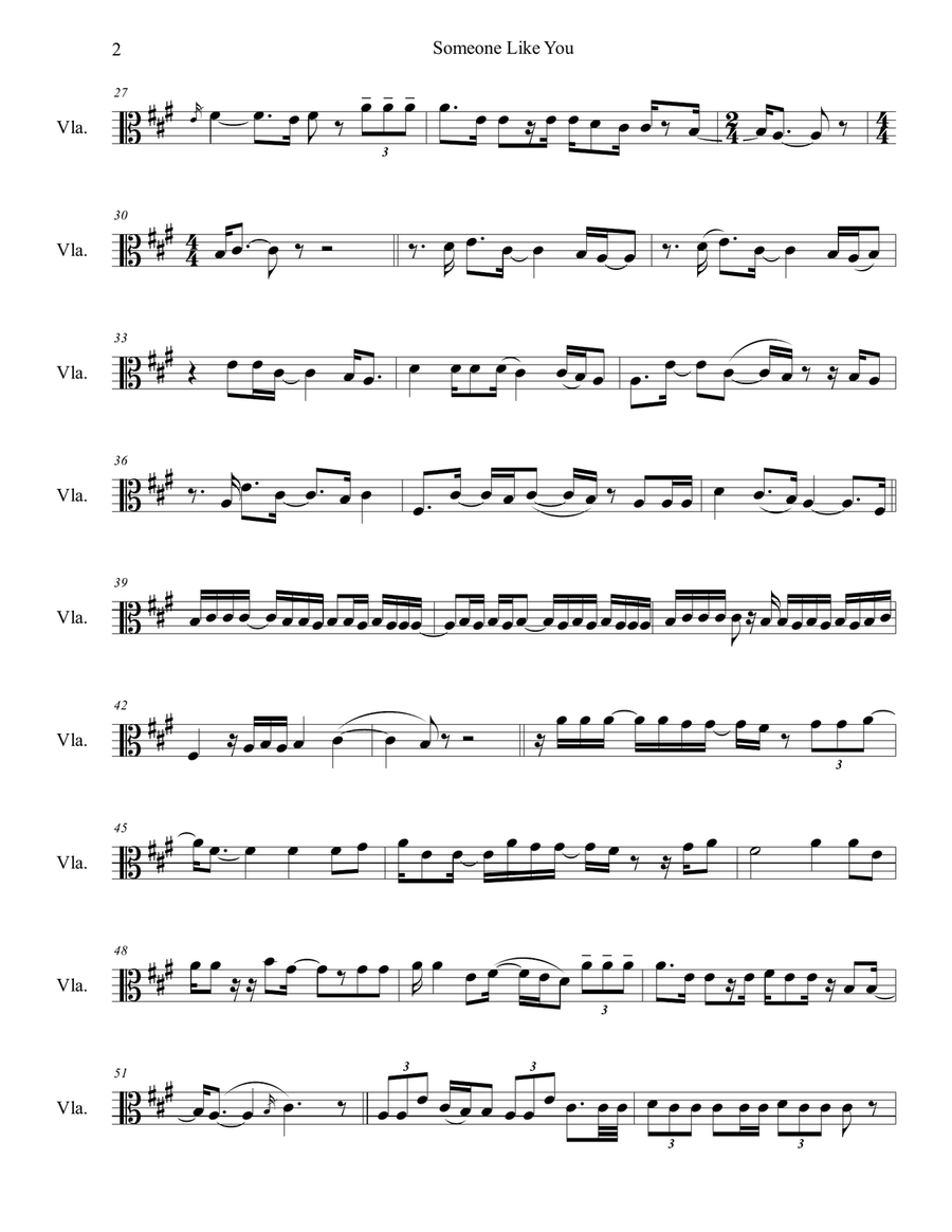 Someone Like You Viola Solo scores gallery preview page 2
