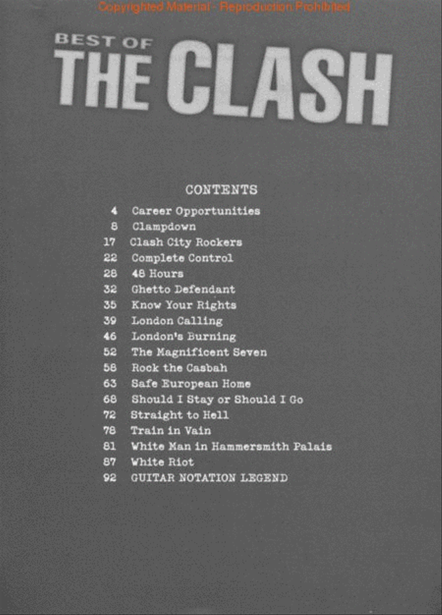 Best of The Clash Electric Guitar scores gallery preview page 2