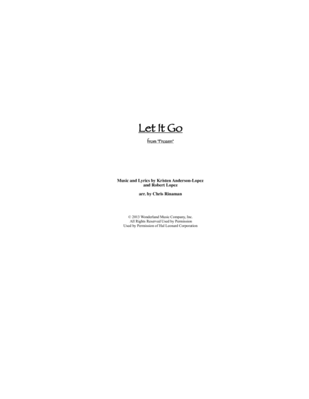 Let It Go (from Frozen) for Voice and Orchestra image number null