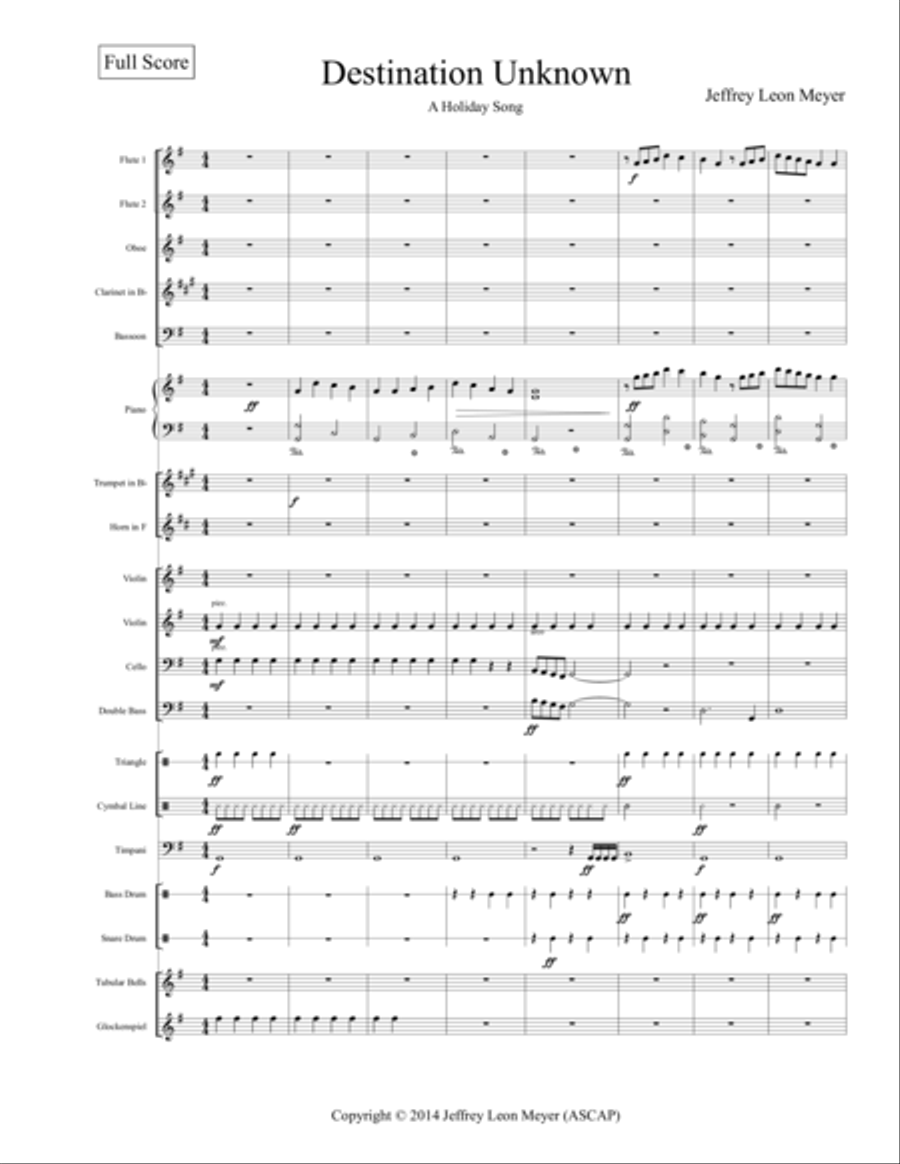 Destination Unknown Full Orchestra scores gallery preview page 1