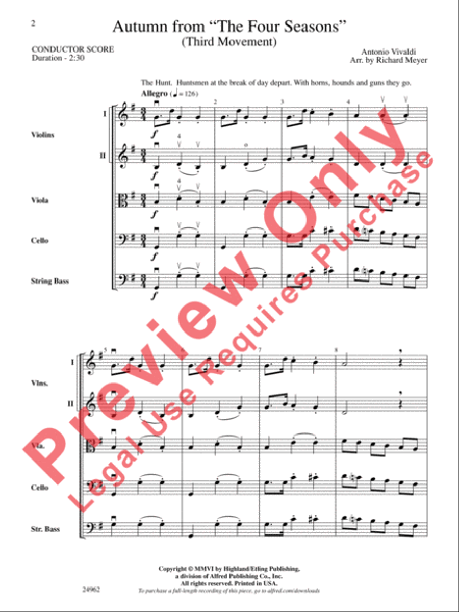 Autumn from The Four Seasons String Orchestra scores gallery preview page 3