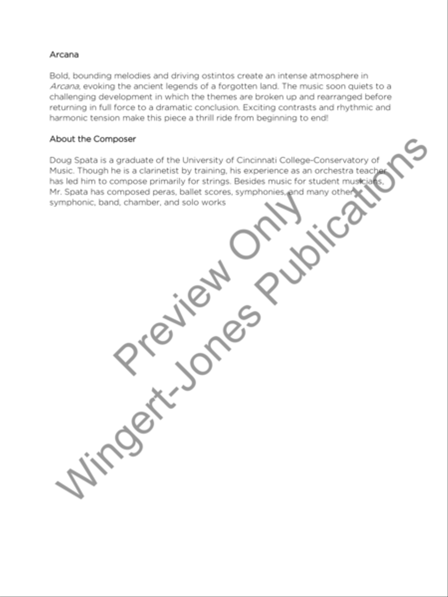 Arcana (Score) Arcana (Score) String Orchestra scores gallery preview page 3
