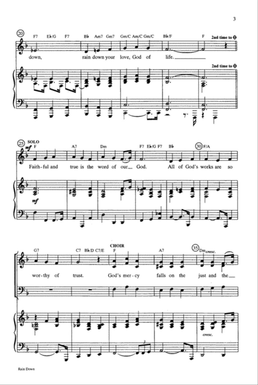 Rain Down Rain Down 3-Part scores gallery preview page 4