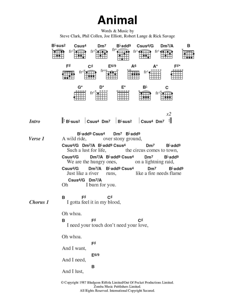 Animal Electric Guitar scores gallery preview page 1