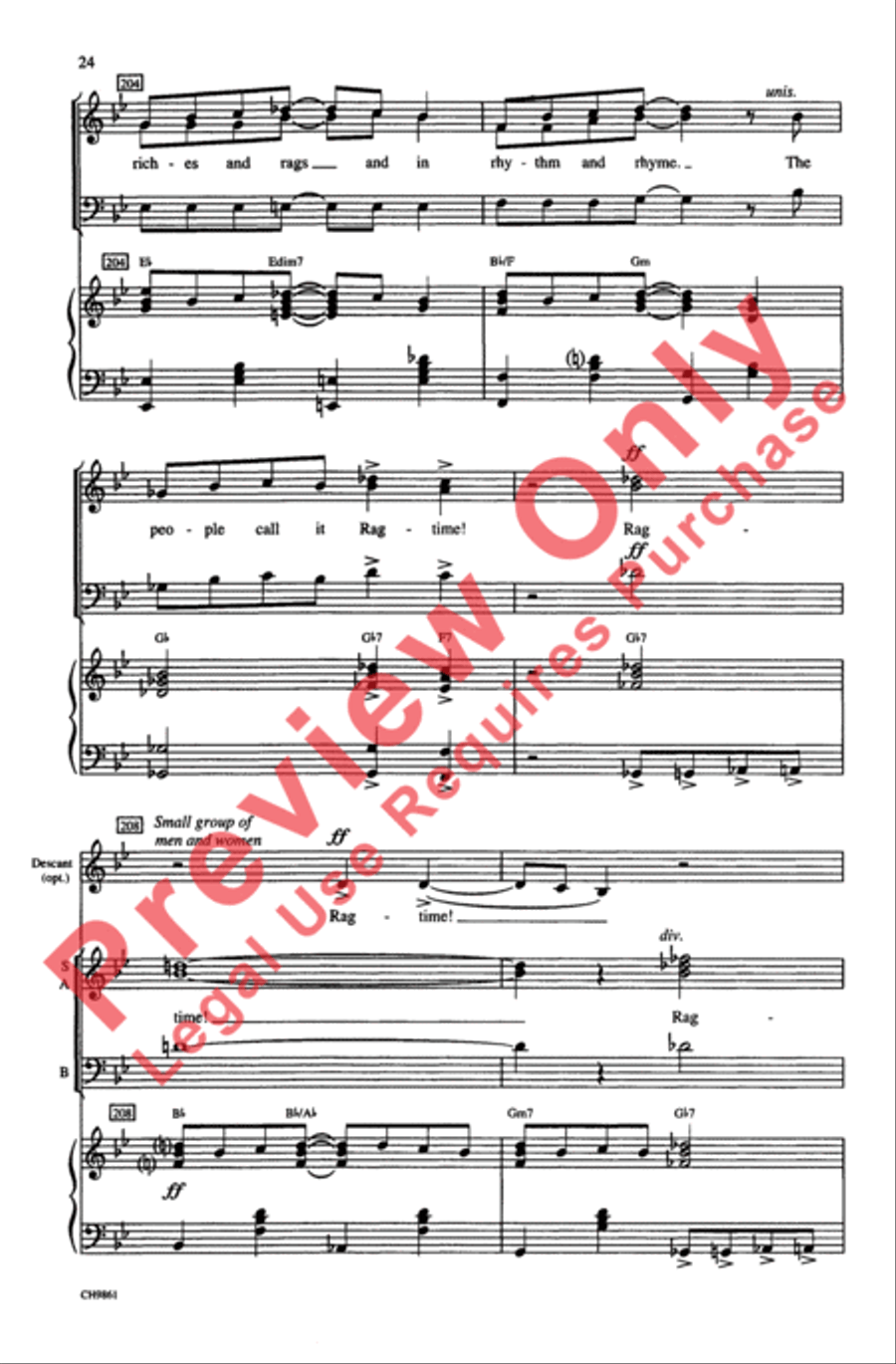 Ragtime (Choral Selections) 3-Part scores gallery preview page 24