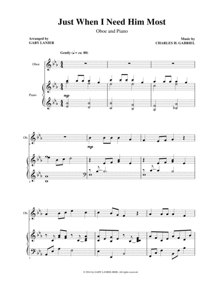 6 BEAUTIFUL HYMNS, Set III & IV (Duets - Oboe and Piano with Parts) image number null