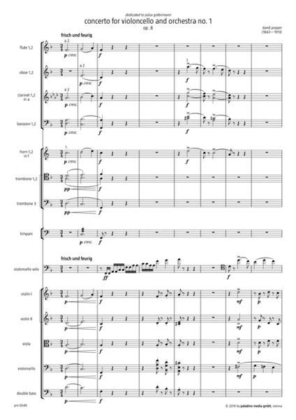 Concerto for Violoncello and Orchestra No. 1, Op. 8 - Score Only