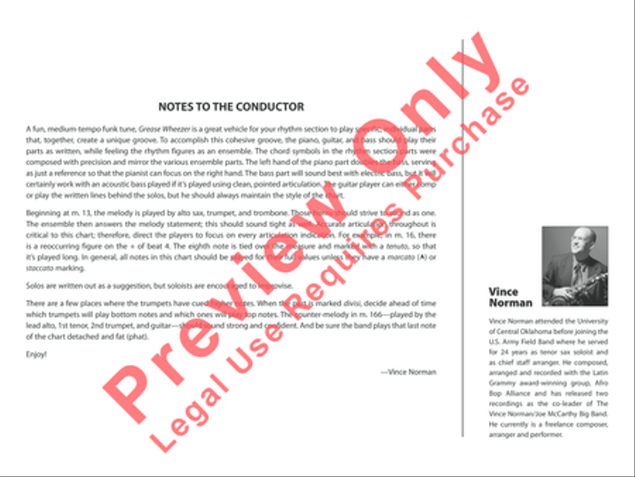 Grease Wheezer Jazz Ensemble scores gallery preview page 3