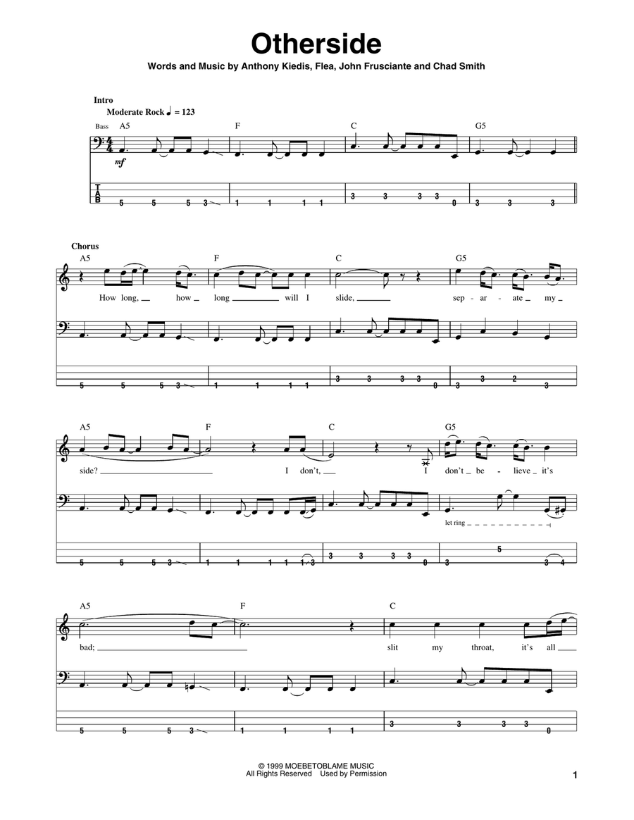 Otherside Otherside Acoustic Guitar scores gallery preview page 1