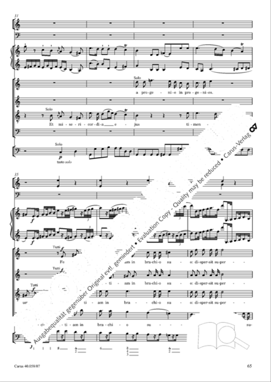 Vesperae solennes de Dominica 4-Part scores gallery preview page 70