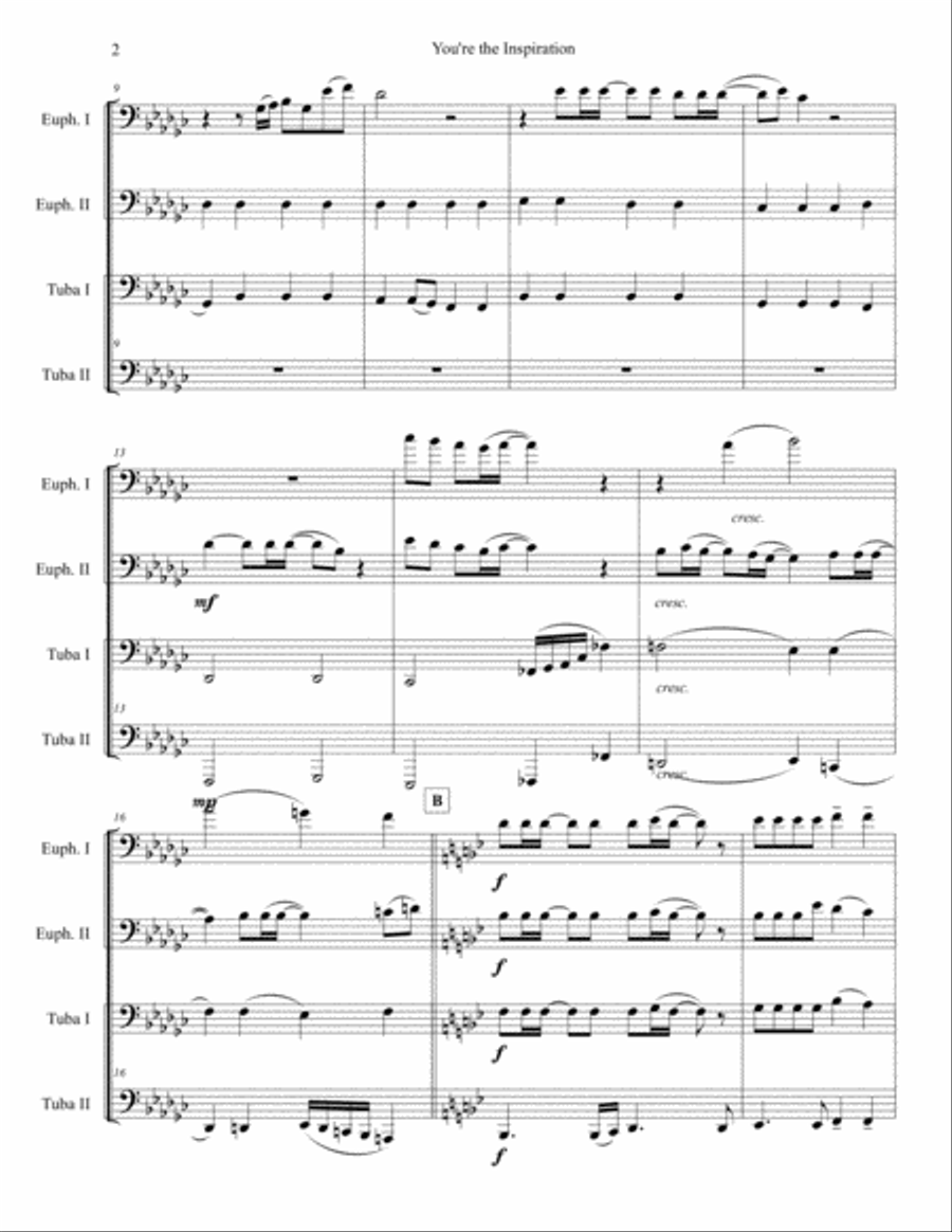 You're The Inspiration You're The Inspiration Brass Ensemble scores gallery preview page 2