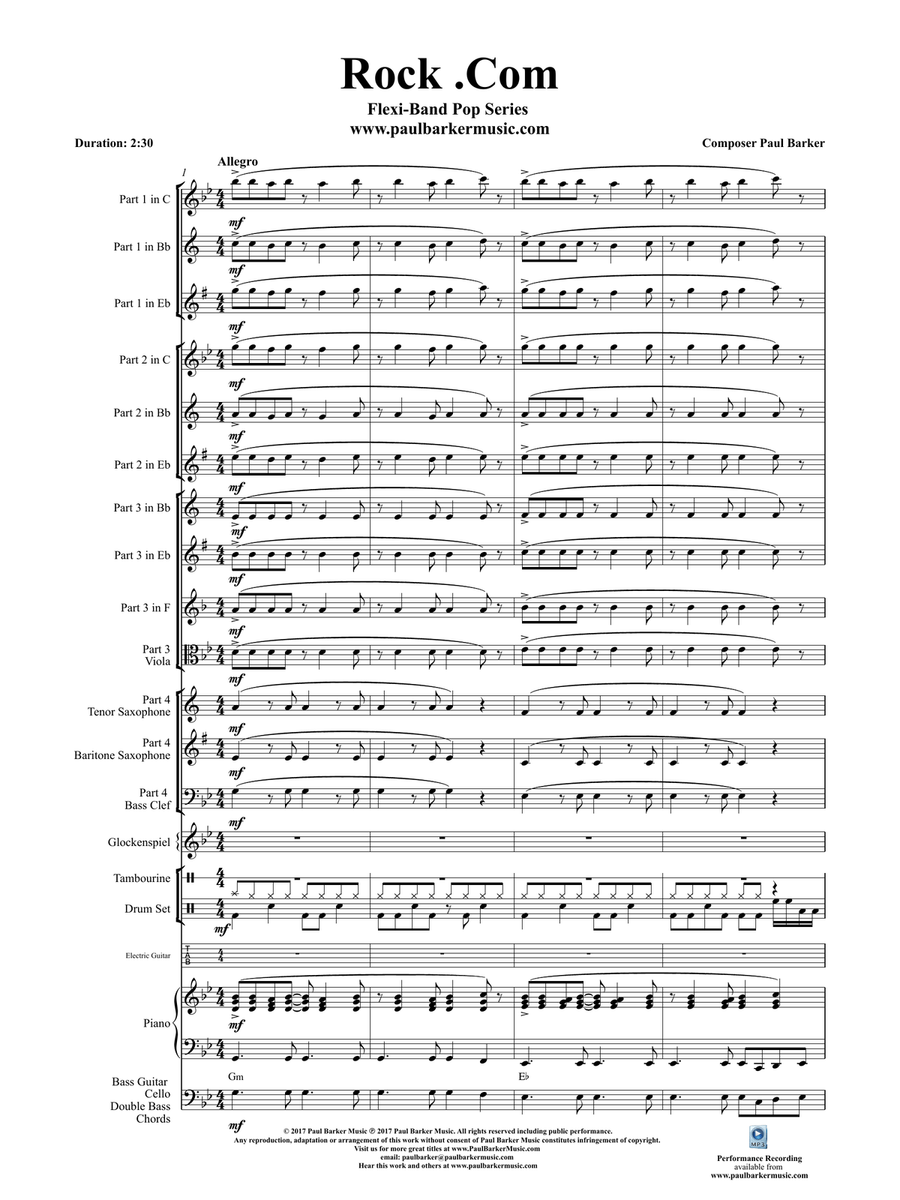 Rock.Com (Flexible Instrumentation) Concert Band scores gallery preview page 4