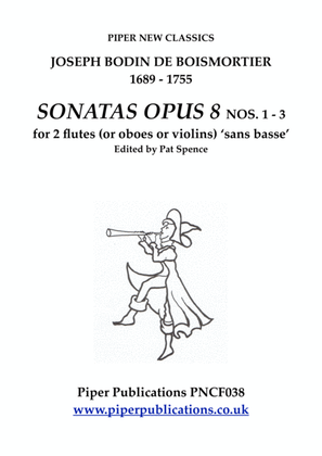 Book cover for BOISMORTIER SONATAS FOR 2 FLUTES OPUS 8 Nos. 1 - 3