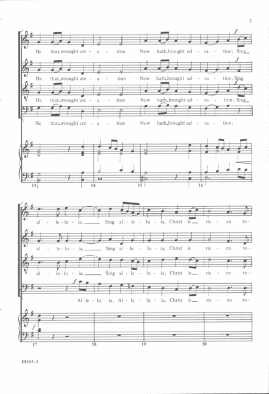 Christ, the Lord, Is Risen 4-Part scores gallery preview page 3
